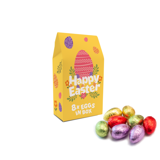 Easter – Eco Carton – Hollow Chocolate Eggs – x8