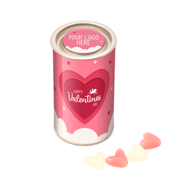 Small Snack Tube – White and Pink Jelly Hearts